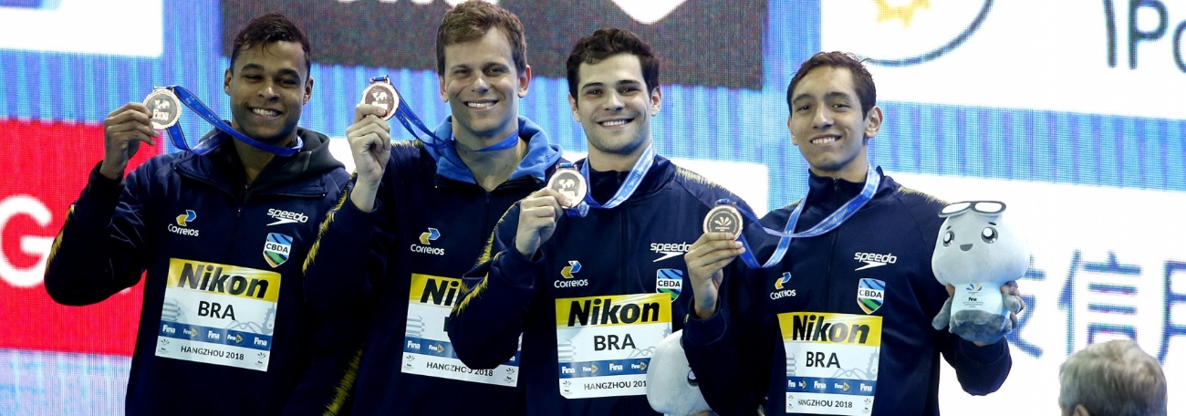 Satiro Sodré/SSPress/CBDA Natação - Revezamento brilha de novo, e Cielo se torna o maior brasileiro medalhista em Mundiais