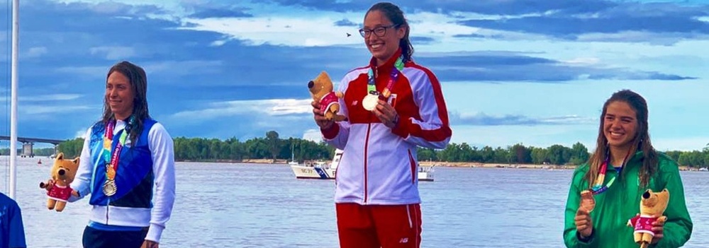 Divulgação/CBDA Maratonas Aquáticas - Aricia Peree conquista o bronze nos Jogos Sul-Americanos de Praia