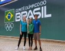 Guilherme Taboada/COB Nado Sincronizado - Integrante do dueto da seleção brasileira, Luisa Borges participa de ação com Tocha Olímpica do Japão 2020