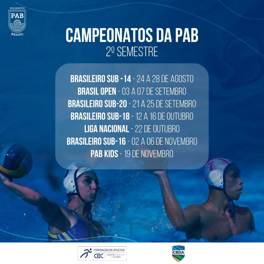 Liga Brasileira de Polo Aquático anuncia calendário de competições para o segundo semestre