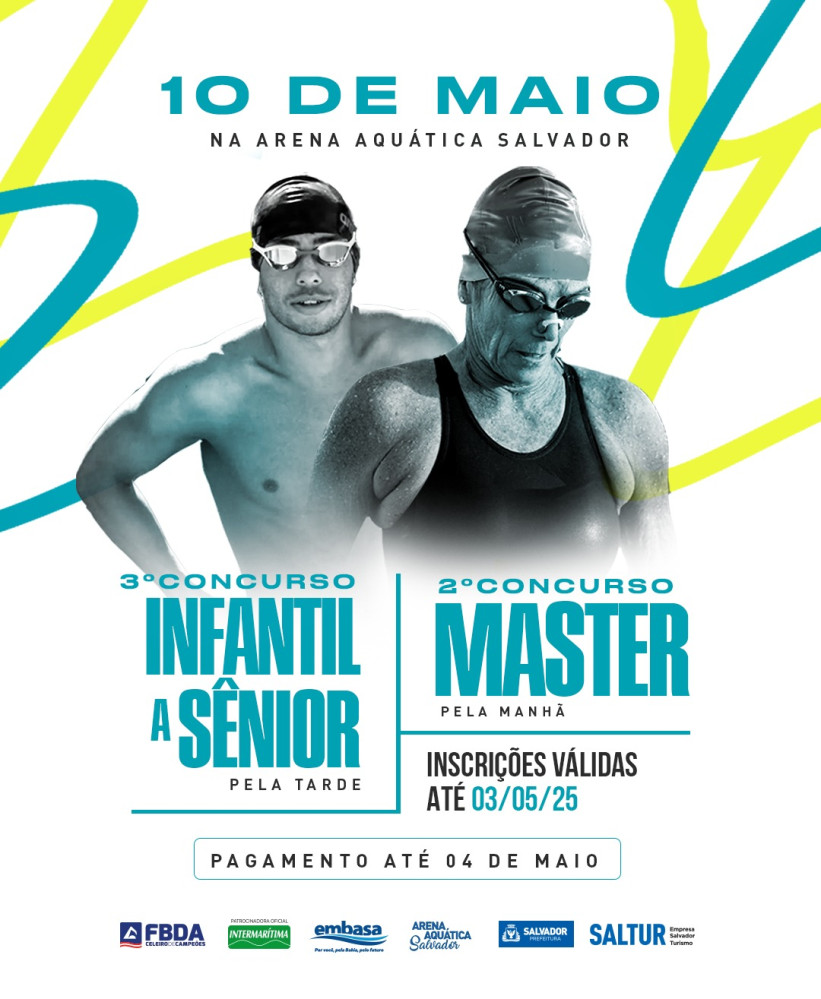 FBDA promove dois concursos de natação neste sábado na Arena Aquática Salvador