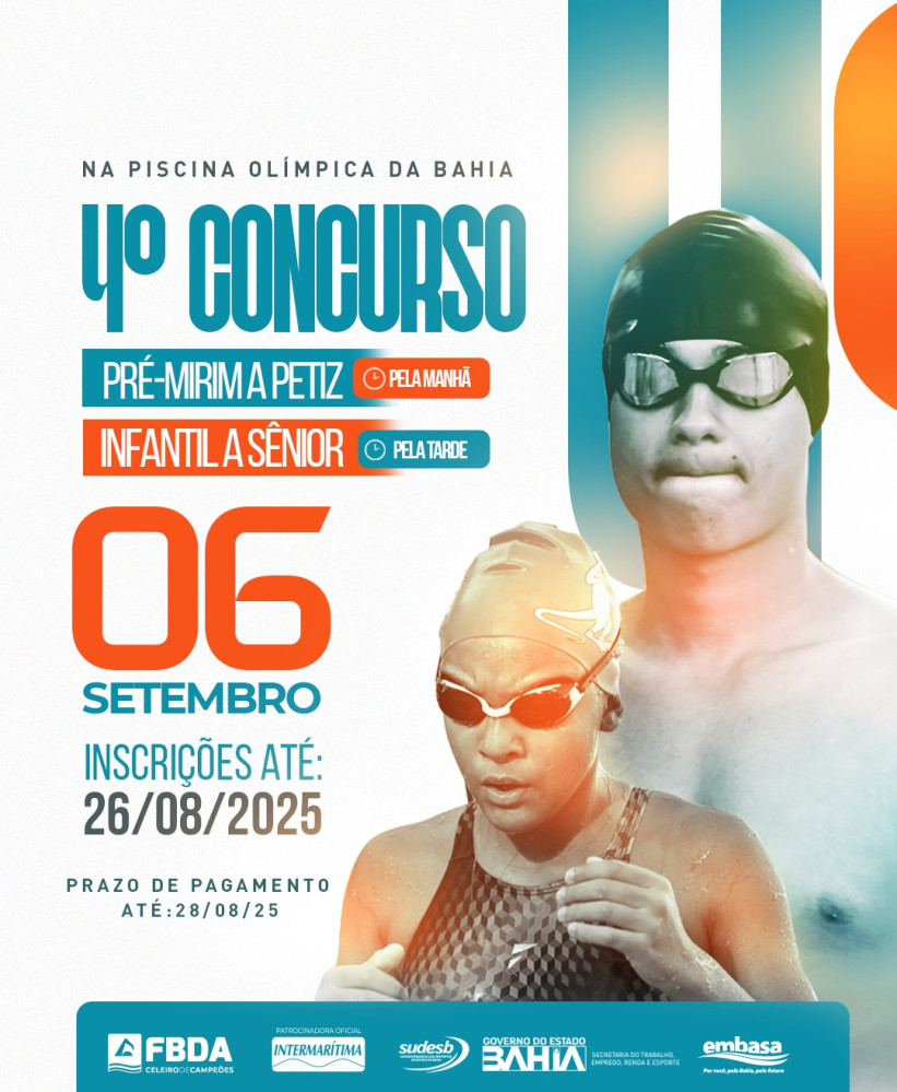 FBDA reúne mais de 250 atletas em dois eventos de natação neste sábado