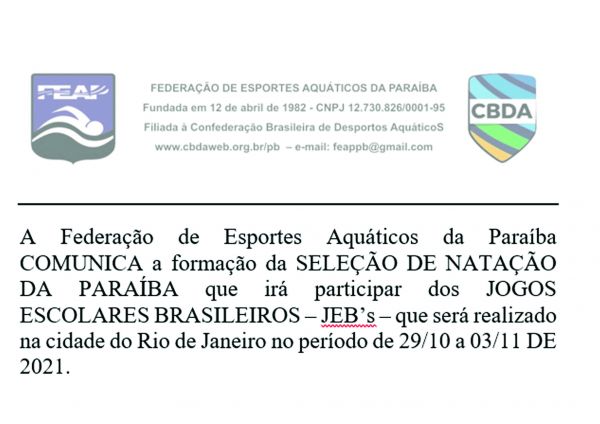 Campeonato Paraibano Absoluto e Masters de Natação. :: Notícia :: FEAP
