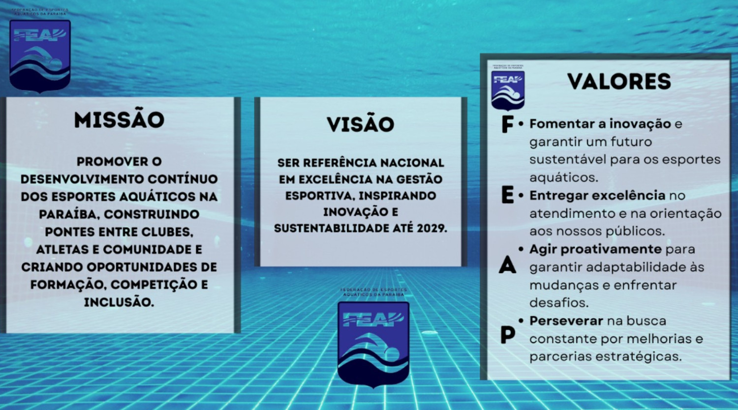 MISSÃO, VISÃO E VALORES DA NOVA FEAP