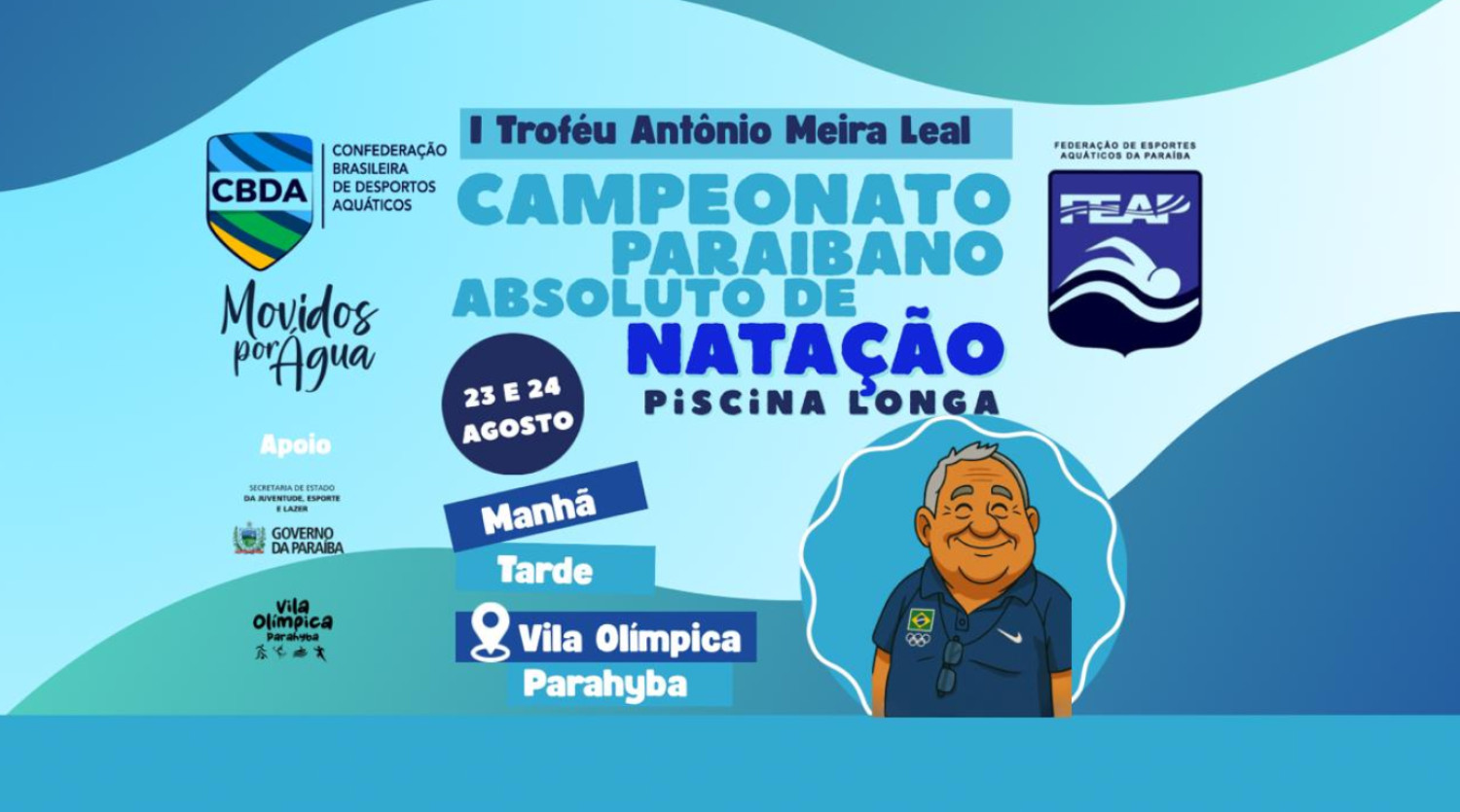Campeonato Paraibano Absoluto de Natação 2025 marca estreia do Troféu Antônio Meira Leal